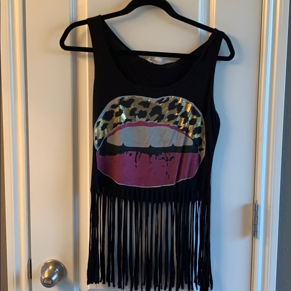 Crop top with fringe